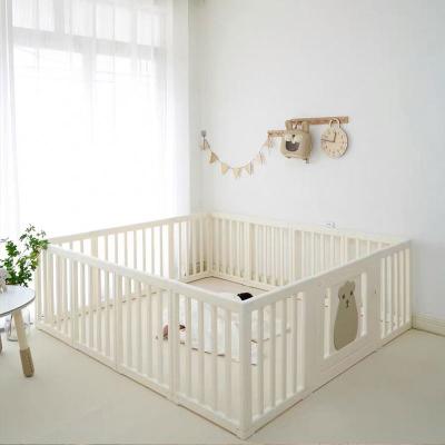 China Modern 2022 Newest design soft play sturdy wood  playpen for baby playpen baby laufstall corral de bebe for sale