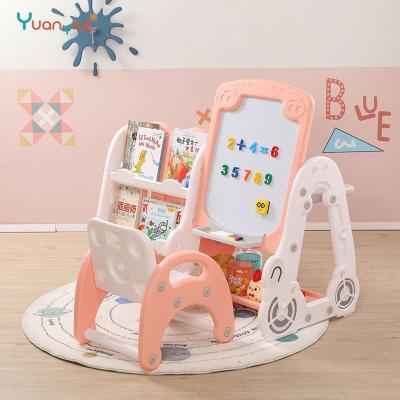 China Modern YUANYILE Wholesale magnetic learning plastic kids white drawing board with table and chair for sale