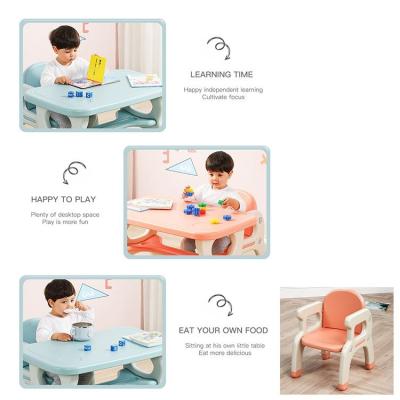 China Modern 2021 Yuanyile Cheap Kids Plastic Table and  Chair set for sale