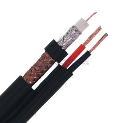 China RG59 E 50% CCA 2C 0.75mm2 CCA Figure 8 Pure Copper cctv cable 1+2 camera cable rg59+2c power cable for sale