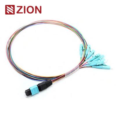 China 8 Fibers MPO to LC 8F MPO(male) -LC Fan-out 0.9mm 30-35cm Patch cable for sale