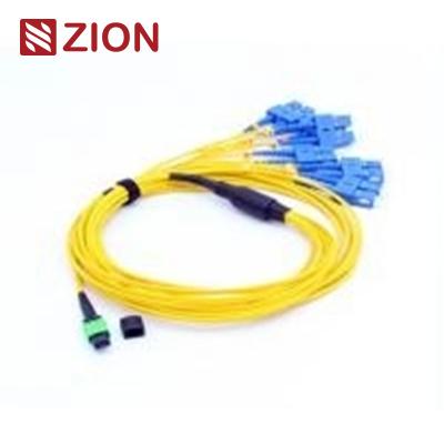 China 12 Fibers MPO To LC Singlemode Fiber Optic MPO-LC 2.0mm Straight Harness Cables for sale