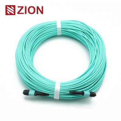 China OM3 3.0mm LSZH MPO Fiber Patch Cord MPO Female To MPO Female 24 Fibers for sale