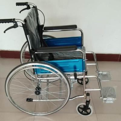 China Convenient Reusable Multi Purpose Chromed Basic Wheelchair for sale