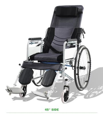 China Best Selling Commode Reclining Manual Wheelchair Convenient Wheelchair With Bedpan for sale