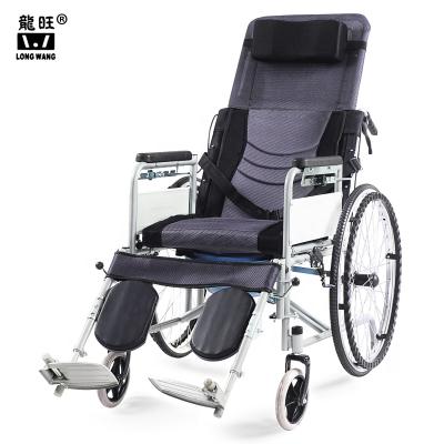 China Convenient Healthcare Provider Reclining Commode Wheelchair With Table And Folding Bedpad Recliner for sale