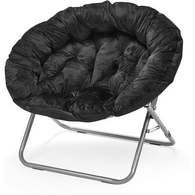 China Modern Oversized Plush Moon Chair With Soft Mink Fabric With Poly Fill Cushion for sale