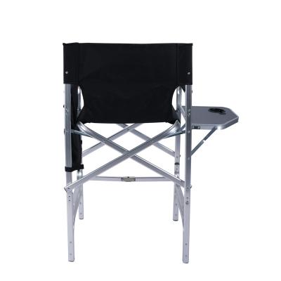 China Modern lightweight foldable metal director chair with side table relax with drinks and snacks at hand for sale