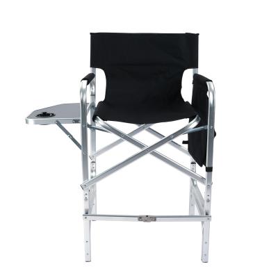 China Modern lightweight foldable metal director chair with rugged steel frame supports up to 330 lbs for sale