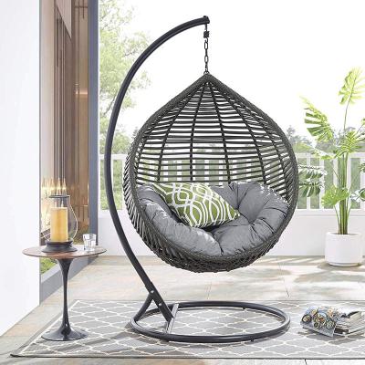 China Traditional Egg Shaped Wicker Chair With Water Resistant Backing And Cushions Wicker Chair for sale