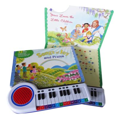 China paper & Newest Cardboard Kids Activity Board Book With Piano Pattern High Quality Sound Book Kids for sale