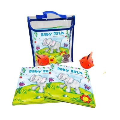 China Professional Educational Children's Book Printer in China Elephant Fantastic Baby EVA Bath Book Set with Bath Toys for sale