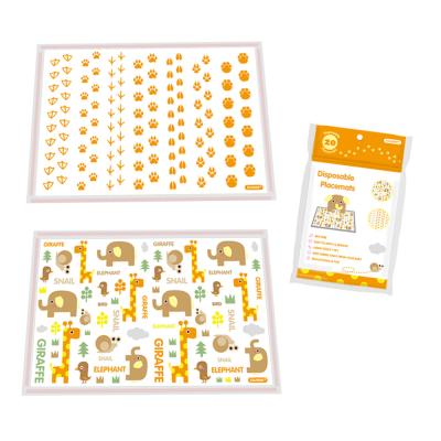 China Viable New Design Colorful Printed Disposable Kids Place Mat Custom Printed Place Mat Plastic Baby for sale