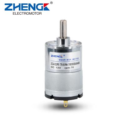 China 32mm Dripproof DC Geared ZHENGKE Motor ZGA32RI Low Noise 12V 24V Long Life for sale