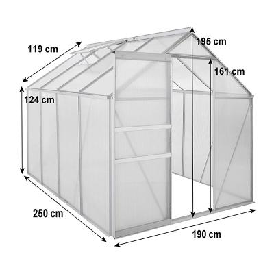 China Sale Small Easily Assembled Mini Aluminum Garden PE Greenhouse With Double Door Window For Breeding for sale