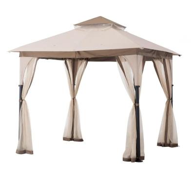 China Sun Shade Sunjoy Portia Brown Steel Square Metal Gazebo 3*3M for sale