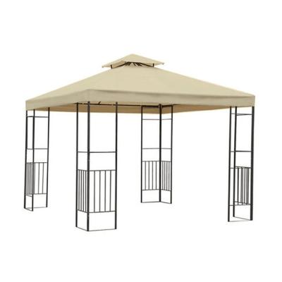 China Easy Assemble Steel Gazebo Sunjoy Brown Rectangle Metal Screened Gazebo Semi - 12x10ft for sale