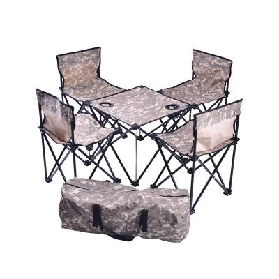 China Outdoor Foldable Four Chairs Family Travel Lightweight Folding Camping Table Chair With Bag 83*23*38cm/3pcs for sale