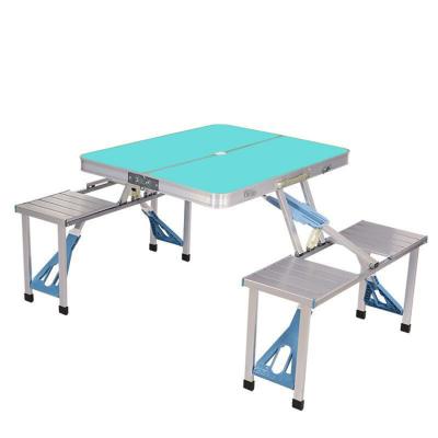 China Modern cheap portable picnic suitcase outdoor table set easy folding dining camping table and chairs for sale