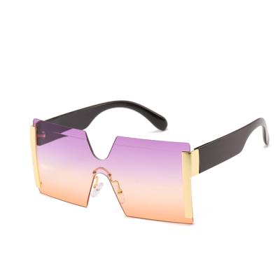 China Fashion Sunglasses Shape Eyewear UV400 Ultralight Square Glass Rectangle Rimless Sunglasses Frameless Unisex For Women Men for sale