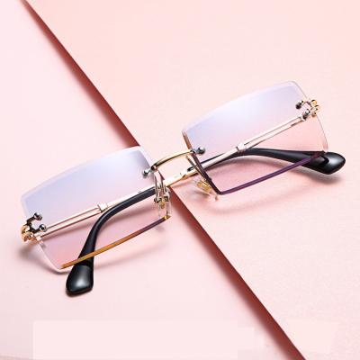 China Good Quality Fashion Sunglasses Metal Luxury Men's Eyewear Rimless Sun Glasses Brand Designer Men Vintage Clear Eyewear UV400 Shade Sunglass for sale