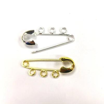 China ALLOY 4 cm Plain Gold Baby Pin Small AYATUL KURSI Mashallah Silver Safety Pins With 3 Buckles For DIY for sale