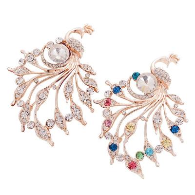 China Animal Peacock Pin For Women Jewelry Colorful Rhinestone ALLOY Brooch Pin for sale