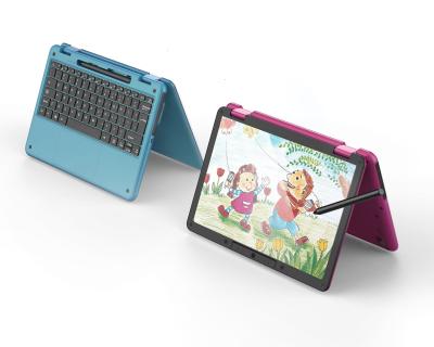 China OEM Yoga Anti-dust 11 Inch Touch Screen Notebook Mini Pocket Ultrabook Kids Laptop Win 10 Tablet PC For Kids Educational for sale