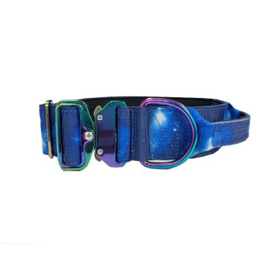 China Custom 2 Inch Combat Heavy Duty Dog Collar Custom Design Galaxy K9 Tactical Dog Collar Collar for sale