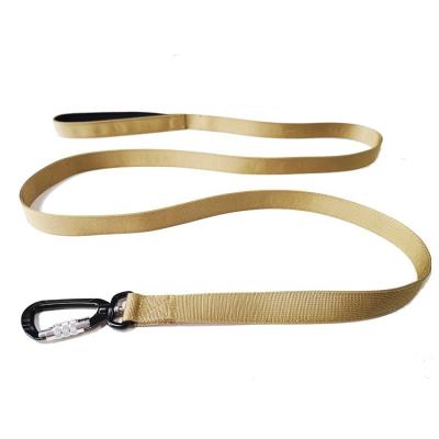 China Custom Double Layers Heavy Duty Nylon Tactical Dog Leash With Swivel Aluminum Aviation Carabiner for sale