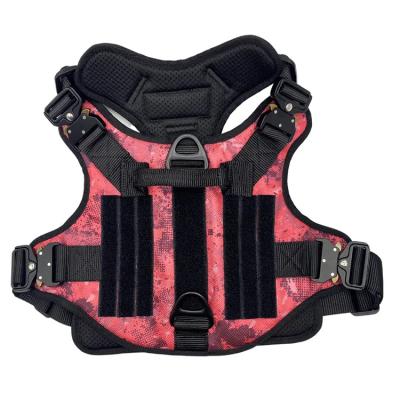 China Padded Tactical Dog Harness 4 Metal Buckles Tactical Dog Vest With Breathable Mesh Material for sale