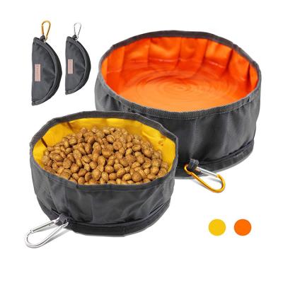 China Durable Collapsible Proof Sturdiness Large Lightweight Foldable Travel Dog Bowl With Zipper for sale