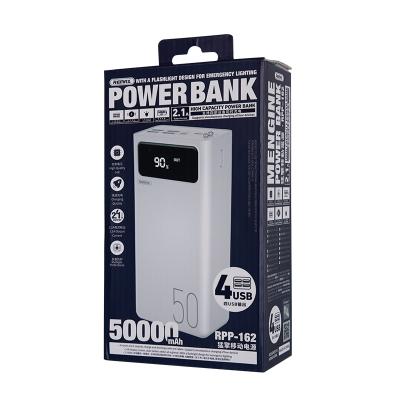 China Fast Charge Support Remax Join Us RPP-162 High Capacity Powerbank 50000 Mah Smart Power Bank 50000 With 4 Usb Strong Lightweight Outdoor Digital Display for sale