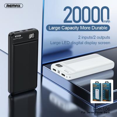 China Fast Charging Support Remax Join Us 2021 For Newest Laptop Design Portable High Capacity USB Power Bank 20000mAh for sale