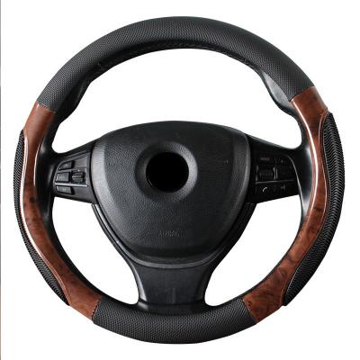 China Fancy Car Wheel Cover Steering Hand Sewing High Quality PVC Leather Car Interior Accessories for sale