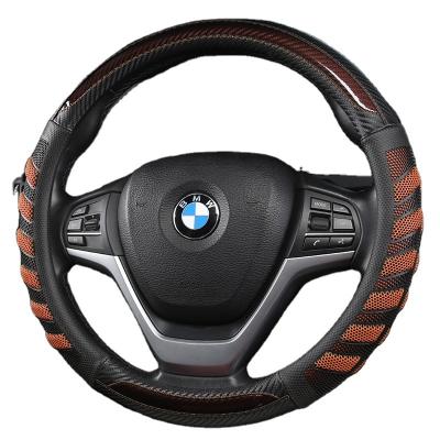 China New Style Luxury Fashion Universal Durable 38cm Leather Car Steering Wheel Cover for sale