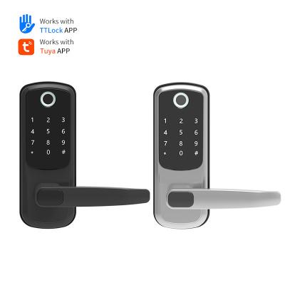 China High Security Home Door Fingerprint Locks Smart Digital Password Lock High Quality Smart Durable Wooden Handle Lock for sale