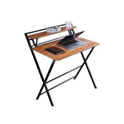 China Economical Home Office Bedroom Corner Table Metal Collapsible Foldable Wooden Computer Desk Stand Desk With Drawers for sale