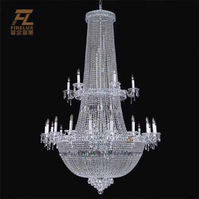 China Large Luxury Reticulated Crystal Lampshade European Elegant Wedding Hall Candle Chandelier Modern Premium Quality Manufacturers for sale