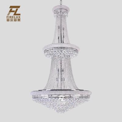 China Modern Custom Big Size Crystal Lamp Shades Aisle Restaurant Hotel Pendant Lamp For Private Villa for sale