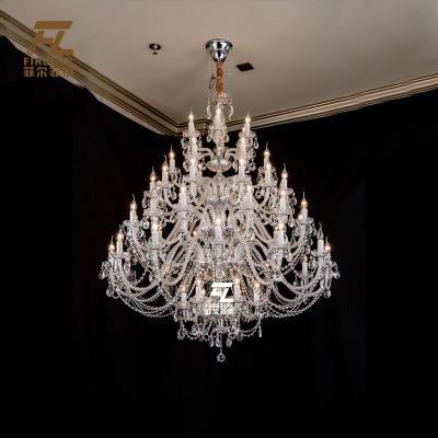 China Contemporary Custom Multi Heads Crystal Glass 6AM 8 Heads 10 Heads, 12 Heads, 15 Heads Project Villa Candle Chandelier Hanging Lights for sale