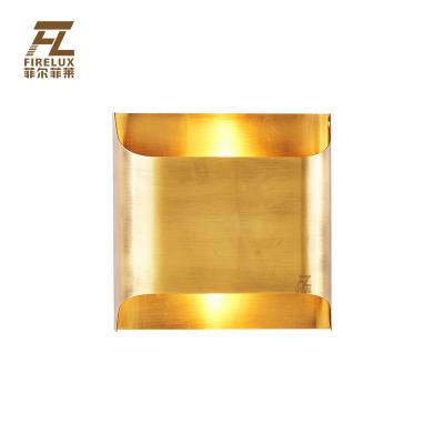 China Hign French Style Gold Color Copper Living Room Single Stock H65 Side Lamp Small Quality Modern Ready Brass Square Shape for sale