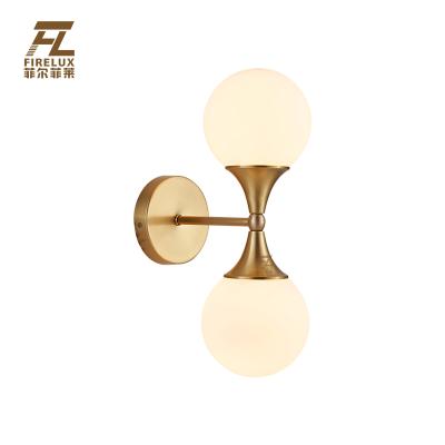 China Modern simple chandelier decoration style Nordic modern post-modern white glass gold aisle on the trend minimalist wall lamp for sale