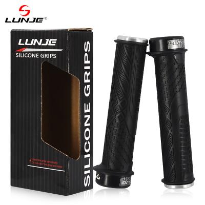 China LUNJE Mountain Bikes Track Mountain Bike Handlebar Grips Bicycle Grip Bar Recycling Non-Slip Rubber Wraps for sale