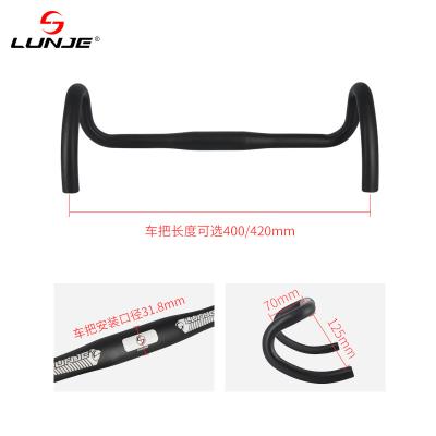 China Road Vehicle Wheel Track Road Bike Bent Handlebar 31.8mm Bicycle Grip Modification Rise Aluminum Alloy LUNJE Racing Small Bent Handlebar for sale