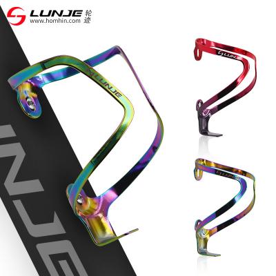 China LUNJE Mountain Bike Bicycle Bottle Cage Aluminum Alloy Colorful Ultralight Bike Cup Holder Fits Most Recycling Bottles XT-A001Cages for sale