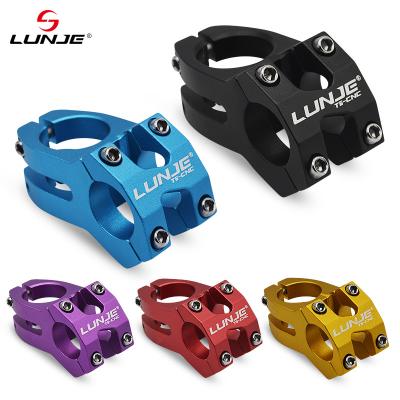 China LUNJE Aluminum Alloy 6061-T6 Aluminum Alloy Handle 25.4*35mm Bicycle Stem Cavity Riser Mountain Bike Stem for sale