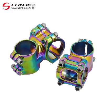 China LUNJE Bicycle Stem Aluminum Alloy 25.4mm/31.8*35mm Mountain Bike Road Bike Colorful Stem XT-A135Colorful for sale