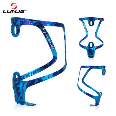 China LUNJE Aluminum Alloy 6061-T6 Bicycle Accessories Mountain Bike Kettle Frame Water Cup Holder Aluminum Alloy Water Bottle Holder for sale