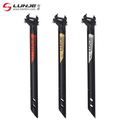 China LUNJE Outdoor Cycling Bike Accessories Aluminum Alloy Bike Seatpost 27.2mm/30.9mm/31.6mm Bicycle Seat Post 400mm Mountain Road for sale